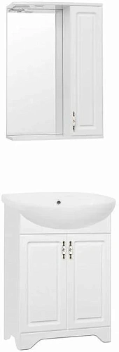 Зеркальный шкаф Style Line Олеандр-2 55/С, белый ЛС-00000049 Зеркальный шкаф Style Line Олеандр-2 55/С, белый ЛС-00000049