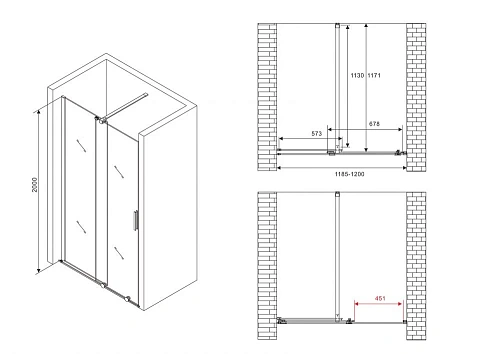 Душевая дверь ABBER Komfort AG90120 120 см универсальная, профиль хром, стекло прозрачное Душевая дверь ABBER Komfort AG90120 120 см универсальная, профиль хром, стекло прозрачное