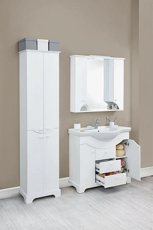 Зеркальный шкаф Aquaton Элен 95 белый 1A218602EN010 Зеркальный шкаф Aquaton Элен 95 белый 1A218602EN010