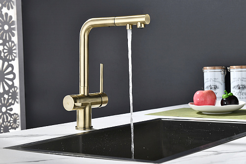 Смеситель для кухни Paulmark SERPENTINE бронза Se213222-BR Смеситель для кухни Paulmark SERPENTINE бронза Se213222-BR