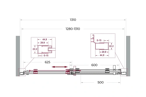 Душевая дверь BelBagno MARINO-2-BF-1-130-C-GM 130 см, профиль оружейная сталь, стекло прозрачное Душевая дверь BelBagno MARINO-2-BF-1-130-C-GM 130 см, профиль оружейная сталь, стекло прозрачное