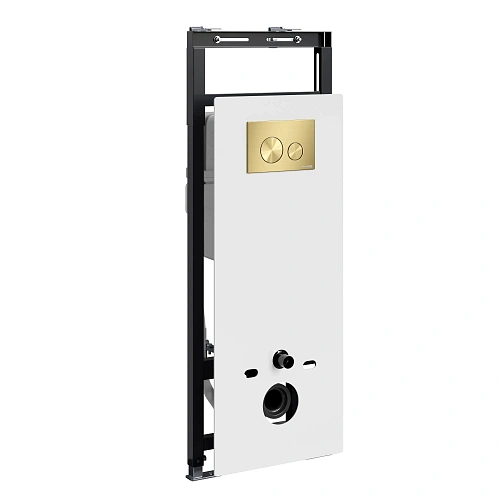 Инсталляция для унитаза WasserKRAFT Salm 27TLT.010.ME.WH.MG02 с клавишей смыва золото Инсталляция для унитаза WasserKRAFT Salm 27TLT.010.ME.WH.MG02 с клавишей смыва золото