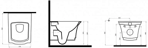 Унитаз подвесной Boheme с узором Hermitage CHROME безободковый 951-CR Унитаз подвесной Boheme с узором Hermitage CHROME безободковый 951-CR