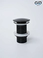 Донный клапан Gid без перелива G-54BL 76601K черный глянцевый 7x7x10 Донный клапан Gid без перелива G-54BL 76601K черный глянцевый 7x7x10