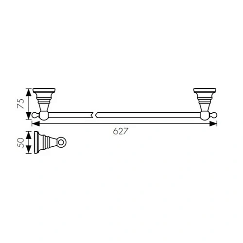 Полотенцедержатель Kaiser KH-4207 прямой бронза латунь Полотенцедержатель Kaiser KH-4207 прямой бронза латунь
