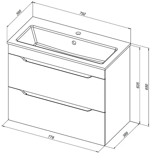 Тумба под раковину Aquanet Практика 80 00347965 белый глянец Тумба под раковину Aquanet Практика 80 00347965 белый глянец