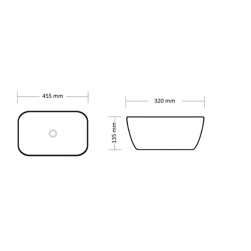 Раковина Ceruttispa CR8215MMB 455х320х135 накладная, мрамор матовый черный, прямоугольная Раковина Ceruttispa CR8215MMB 455х320х135 накладная, мрамор матовый черный, прямоугольная