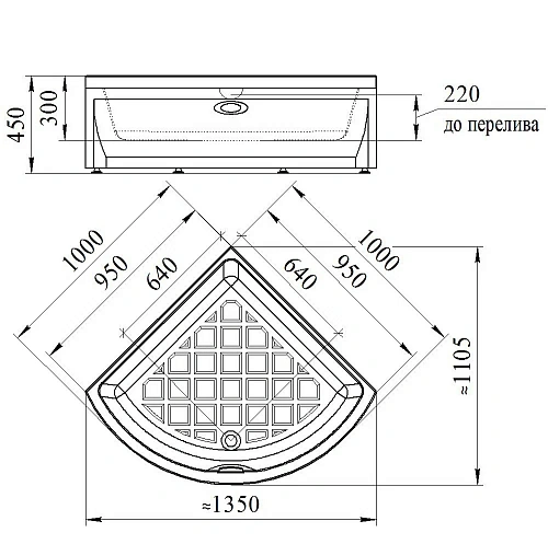 Душевой поддон Radomir Соул 100 1-11-0-0-0-004 поддон с каркасом и сифоном, фронтальная панель Душевой поддон Radomir Соул 100 1-11-0-0-0-004 поддон с каркасом и сифоном, фронтальная панель