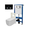 Комплект инсталляции Point Элемент П PN45121 с клавишей смыва Венера, черный/хром, PN44071BC и унитазом Меркурий с сиденьем микролифт белый PN41831 Комплект инсталляции Point Элемент П PN45121 с клавишей смыва Венера, черный/хром, PN44071BC и унитазом Меркурий с сиденьем микролифт белый PN41831