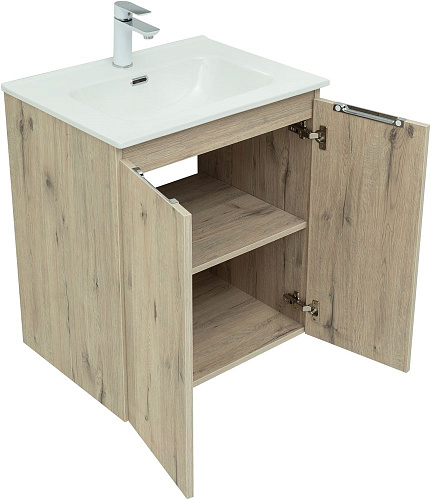 Тумба под раковину Aquanet Алвита New 60 2 дверцы, дуб веллингтон белый 00277525 Тумба под раковину Aquanet Алвита New 60 2 дверцы, дуб веллингтон белый 00277525