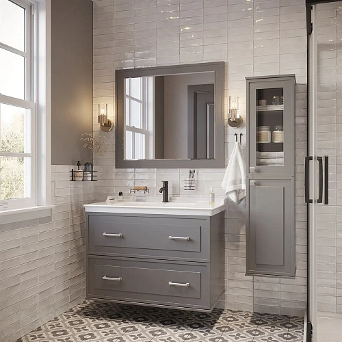 Шкаф-пенал STWORKI Хадстен R, серый 540845 Шкаф-пенал STWORKI Хадстен R, серый 540845