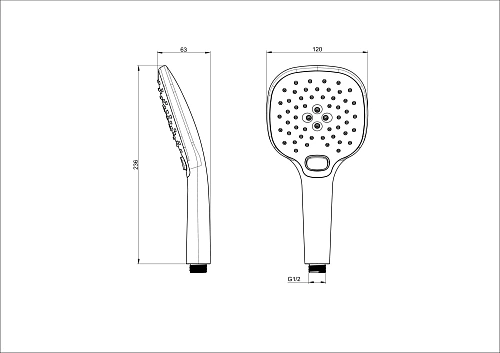 Душевая лейка Wonzon & Woghand темный графит (WW-88SC02-BGM) Душевая лейка Wonzon & Woghand темный графит (WW-88SC02-BGM)