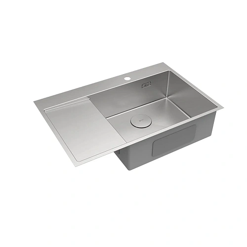 Кухонная мойка Lemark KEZADRA 780P из нержавеющей стали, с крылом (чаша справа), сталь 9937153 Кухонная мойка Lemark KEZADRA 780P из нержавеющей стали, с крылом (чаша справа), сталь 9937153