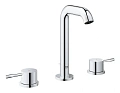 Смеситель для раковины GROHE Essence+ на 3 отверстия с донным клапаном, хром (20296001) Смеситель для раковины GROHE Essence+ на 3 отверстия с донным клапаном, хром (20296001)