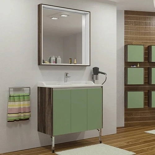 Тумба под раковину Aquaton Фабиа 80 фисташка, дуб инк 1A166601FBAC0 Тумба под раковину Aquaton Фабиа 80 фисташка, дуб инк 1A166601FBAC0