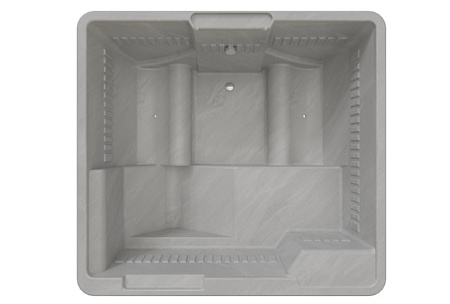 Мини бассейн Radomir Цезарь Silver 1-30-0-0-0-0501С, серый мрамор, 1890х1740, рама-подставка, слив-перелив