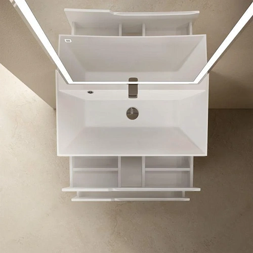 Тумба под раковину AQUAme AQM900380WH S3 подвесная 80 см белый глянец Тумба под раковину AQUAme AQM900380WH S3 подвесная 80 см белый глянец