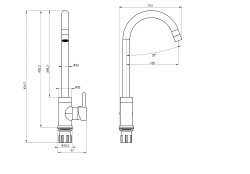 Смеситель для кухни Wonzon & Woghand хром (WW-A21102-CR) Смеситель для кухни Wonzon & Woghand хром (WW-A21102-CR)