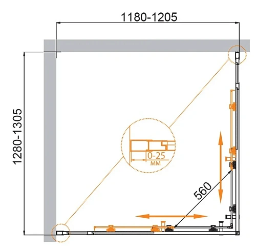 Душевой уголок CEZARES MOLVENO-AH-22-130/120-C-BORO-IV цвет профиля брашированное золото стекло прозрачное 1300x1200 мм Душевой уголок CEZARES MOLVENO-AH-22-130/120-C-BORO-IV цвет профиля брашированное золото стекло прозрачное 1300x1200 мм
