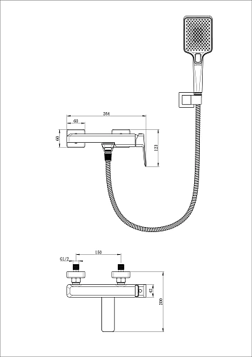 Смеситель для ванны Wonzon & Woghand хром (WW-88639011-CR) Смеситель для ванны Wonzon & Woghand хром (WW-88639011-CR)