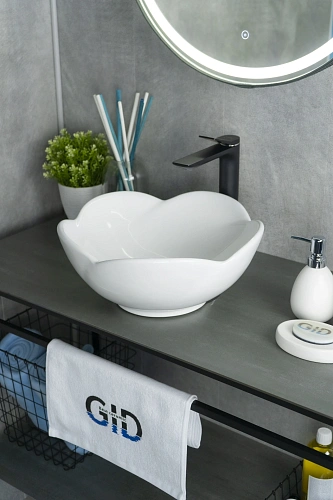 Раковина Gid N9078 51162 накладная белая 38.5x38.5x17 Раковина Gid N9078 51162 накладная белая 38.5x38.5x17