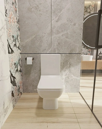 Чаша напольного унитаза AQUAme Rimless AQM1004 с сиденьем SoftClose, горизонтальный выпуск 615x350x4 Чаша напольного унитаза AQUAme Rimless AQM1004 с сиденьем SoftClose, горизонтальный выпуск 615x350x4