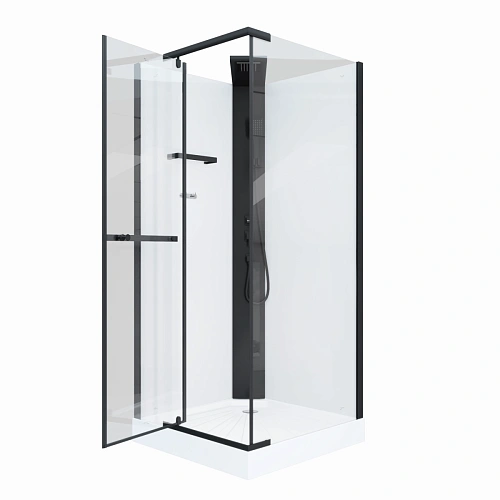 Душевая кабина Ceruttispa MiMi901B 90x90x215-225 профиль черный, стекло прозрачное Душевая кабина Ceruttispa MiMi901B 90x90x215-225 профиль черный, стекло прозрачное