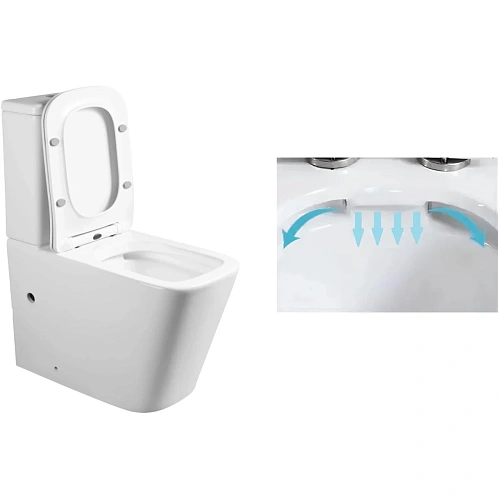 Унитаз напольный Ceruttispa MAIELLA CT10314 безободковый, сиденье микролифт Унитаз напольный Ceruttispa MAIELLA CT10314 безободковый, сиденье микролифт