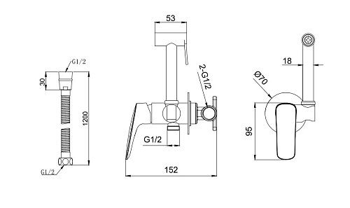 Гигиенический душ Aquatek ВЕГА AQ1019CR хром Гигиенический душ Aquatek ВЕГА AQ1019CR хром