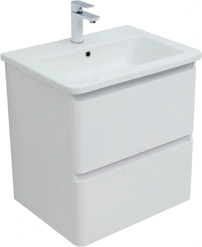 Тумба под раковину Aquanet Эмбер 60 белый матовый 00330465 напольная/подвесная Тумба под раковину Aquanet Эмбер 60 белый матовый 00330465 напольная/подвесная