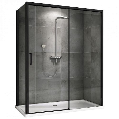 Душевой уголок ABBER Komfort AG93170B-S92B 170x90 см универсальный, профиль черный, стекло прозрачное Душевой уголок ABBER Komfort AG93170B-S92B 170x90 см универсальный, профиль черный, стекло прозрачное