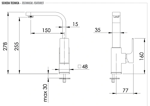 Смеситель для раковины Remer Absolute AU10G Смеситель для раковины Remer Absolute AU10G