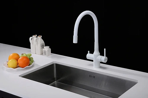 Смеситель для кухни Paulmark SALIX белый матовый Sa213419-WH Смеситель для кухни Paulmark SALIX белый матовый Sa213419-WH