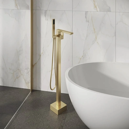 Смеситель для ванны GROSSMAN Falcon 530.K35.08.320 напольный золото сатиновый Смеситель для ванны GROSSMAN Falcon 530.K35.08.320 напольный золото сатиновый