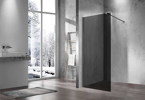 Душевая перегородка Vincea Walk-In VSW-1H120CGGM, 1200*2000, вороненая сталь, стекло тонированное Душевая перегородка Vincea Walk-In VSW-1H120CGGM, 1200*2000, вороненая сталь, стекло тонированное