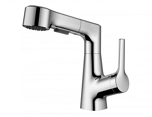 Смеситель для раковины Wonzon & Woghand с выдвижным изливом, хром (WW-121B108-CR) Смеситель для раковины Wonzon & Woghand с выдвижным изливом, хром (WW-121B108-CR)