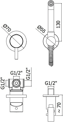 Гигиенический душ Paffoni KITDUP110BO (с внутренней частью) Гигиенический душ Paffoni KITDUP110BO (с внутренней частью)