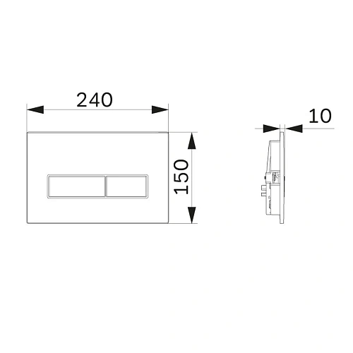 Клавиша смыва AM.PM ErgoFit М I110351 пластик, хром глянц Клавиша смыва AM.PM ErgoFit М I110351 пластик, хром глянц