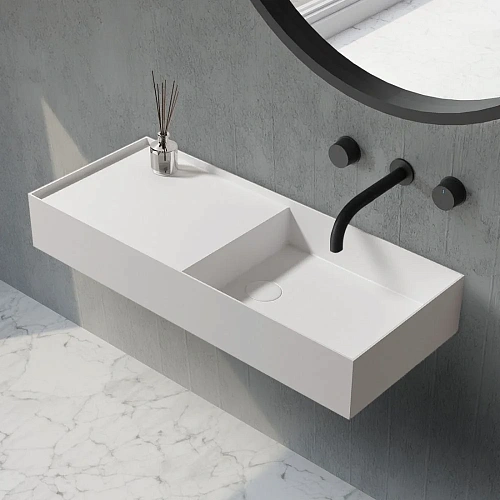 Раковина ABBER Stein AS2648 подвесная, белая матовая Раковина ABBER Stein AS2648 подвесная, белая матовая