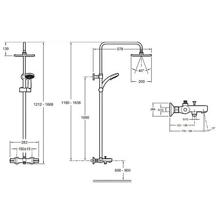 Душевая система Jacob Delafon July E78192-CP Душевая система Jacob Delafon July E78192-CP