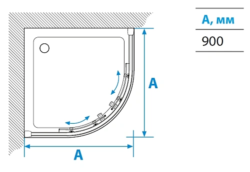 Душевой уголок Aquaton Ritsa 1AX006SSXX000 четверть круга 90х90х200 Душевой уголок Aquaton Ritsa 1AX006SSXX000 четверть круга 90х90х200