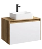 Тумба под раковину AQWELLA Mobi 80 см MOB0108DB+MOB0708W подвесная, дуб балтийский