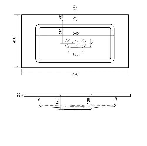 Раковина Taliente Modul, 80см 4627173210430 Раковина Taliente Modul, 80см 4627173210430