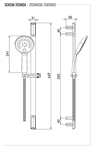 Душевой гарнитур Remer 317V315P3 Душевой гарнитур Remer 317V315P3