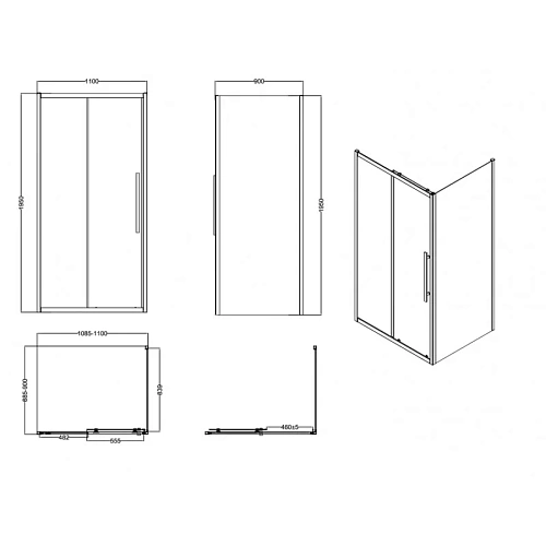 Душевой уголок Esbano FLEX (ESOGF119PSC) ESF-119PS-C 110x90x195 Душевой уголок Esbano FLEX (ESOGF119PSC) ESF-119PS-C 110x90x195