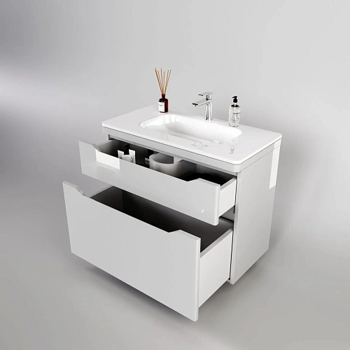 Тумба под раковину Style Line Марелла 90 Люкс антискрейтч белый глянец, PLUS подвесная СС-00002414 Тумба под раковину Style Line Марелла 90 Люкс антискрейтч белый глянец, PLUS подвесная СС-00002414