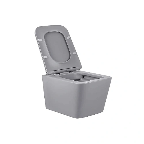 Унитаз подвесной Vincea Q-Line VT1-12MG безободковый, матовый серый, ультратонкое сиденье soft-close Унитаз подвесной Vincea Q-Line VT1-12MG безободковый, матовый серый, ультратонкое сиденье soft-close