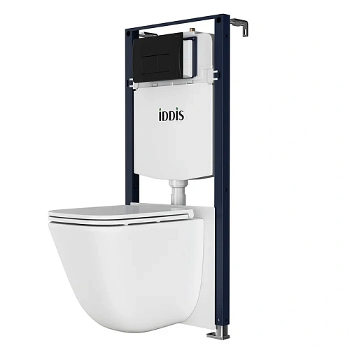Комплект унитаза IDDIS Basic (BASTQ02i73) инсталляция и черная клавиша смыва Комплект унитаза IDDIS Basic (BASTQ02i73) инсталляция и черная клавиша смыва