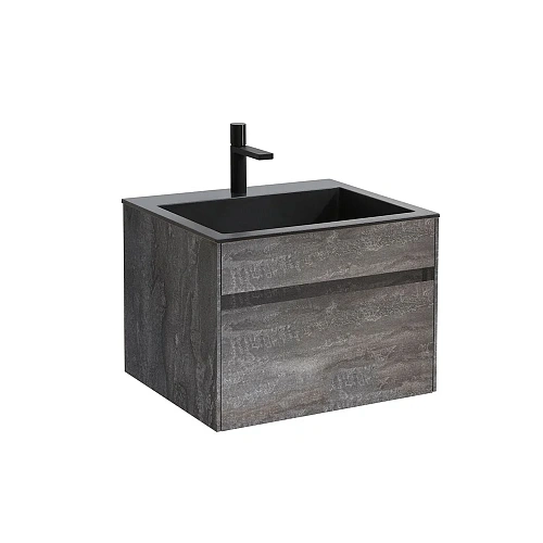 Тумба под раковину Vincea Chiara 600 подвесная, 1 выкатной ящик soft-close, G.Stone VMC-2C600GS Тумба под раковину Vincea Chiara 600 подвесная, 1 выкатной ящик soft-close, G.Stone VMC-2C600GS