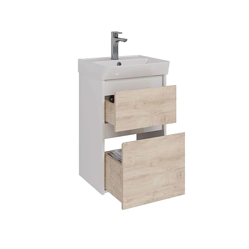 Тумба под раковину Lemark COMBI 45см подвесная/напольная, дуб кантри/белый LM03C45T-dub Тумба под раковину Lemark COMBI 45см подвесная/напольная, дуб кантри/белый LM03C45T-dub